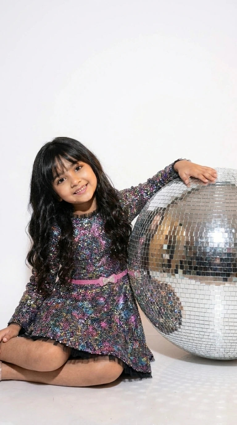 Multicolor Sequin Party Dress