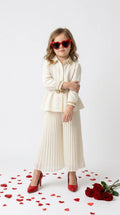 Ivory Pleated Co-ord Set