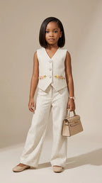 Ivory Pinstripe Formal Set
