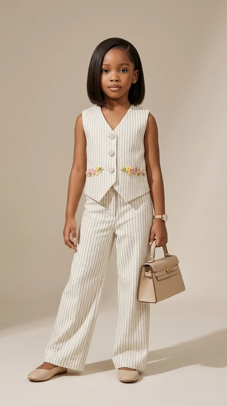 Ivory Pinstripe Formal Set