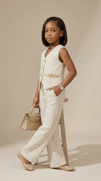 Ivory Pinstripe Formal Set