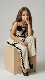 Beige & Black Linen Co-ord