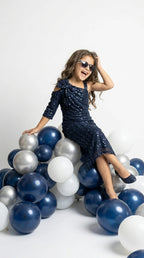 Midnight Blue Sequin Gown