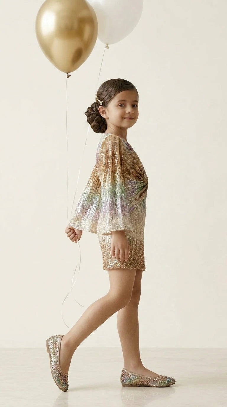 Pastel Rainbow Sequin Dress