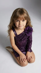 Plum One-Shoulder Sequin Dress