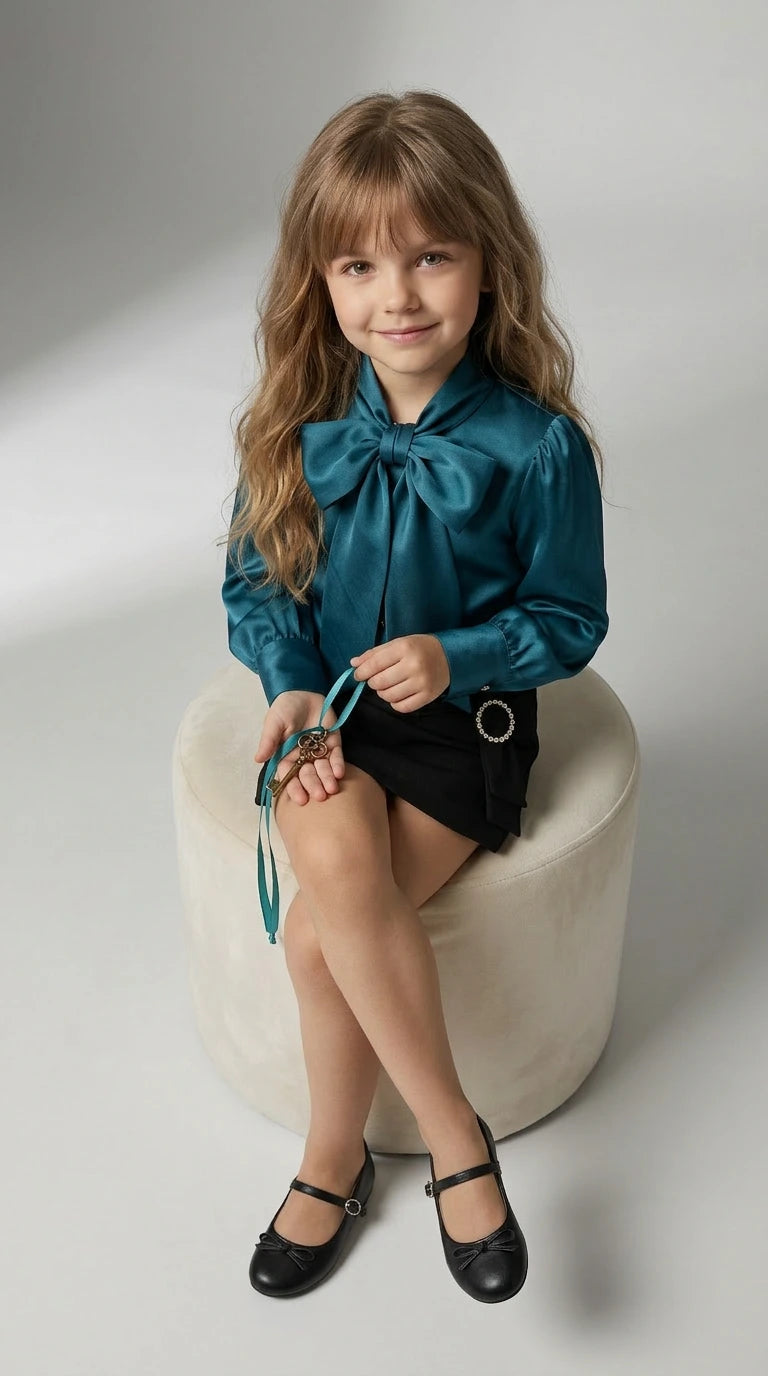 Emerald Bow Shirt Set