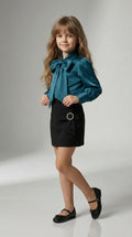 Emerald Bow Shirt Set