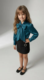 Emerald Bow Shirt Set