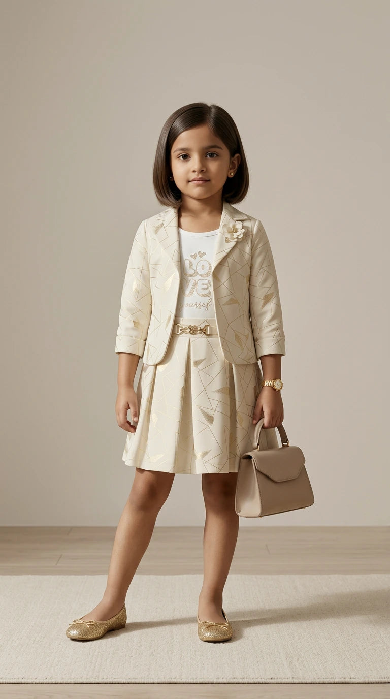 Ivory Luxe Skirt Suit