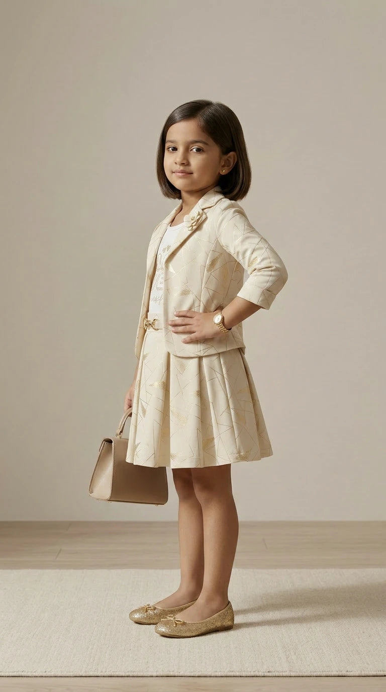 Ivory Luxe Skirt Suit