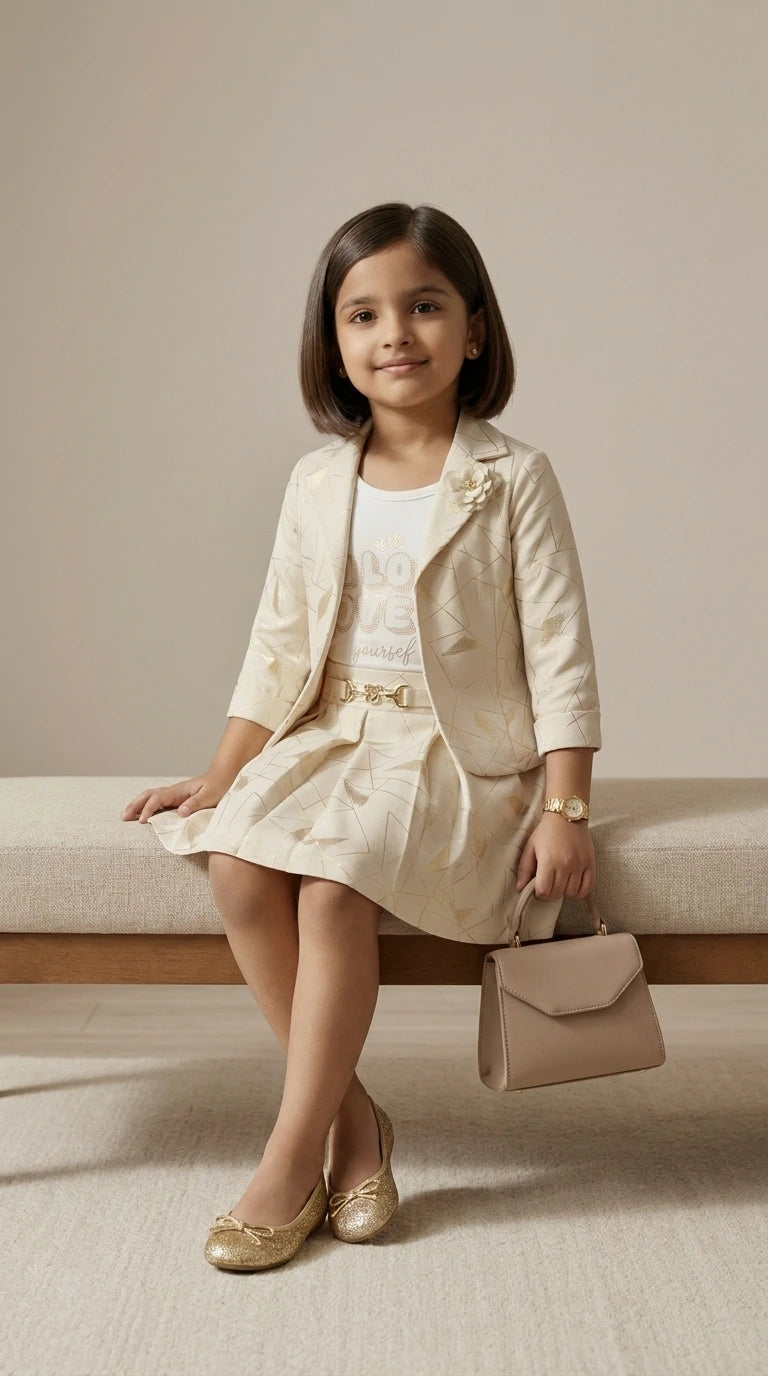 Ivory Luxe Skirt Suit