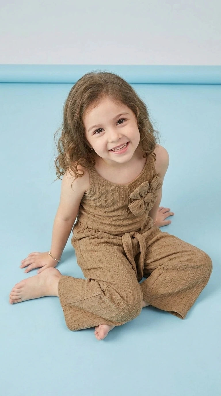Mocha Wide-Leg Jumpsuit Set
