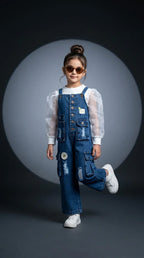 Denim Dungaree Chic Set