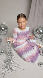 Starlight Sparkle Girls Sequin Maxi Dress