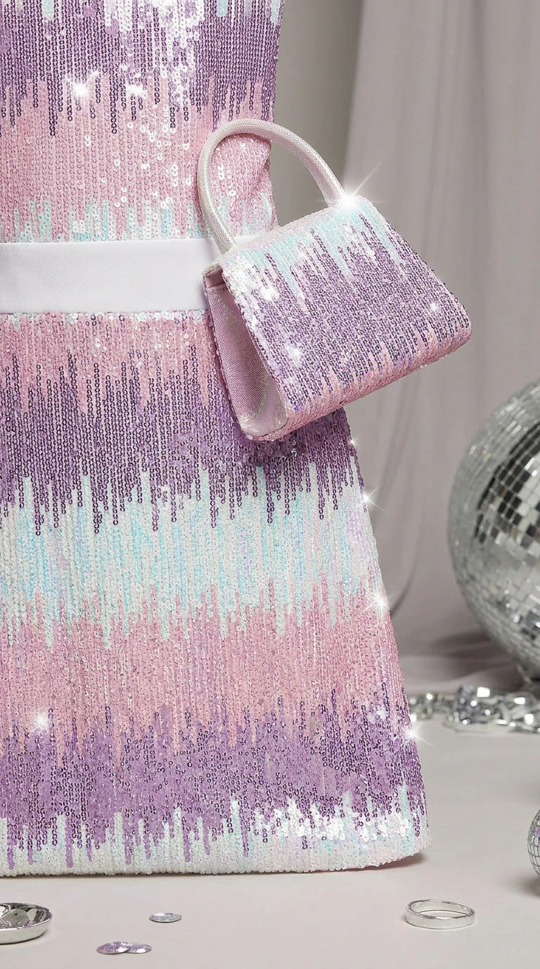 Starlight Sparkle Girls Sequin Maxi Dress
