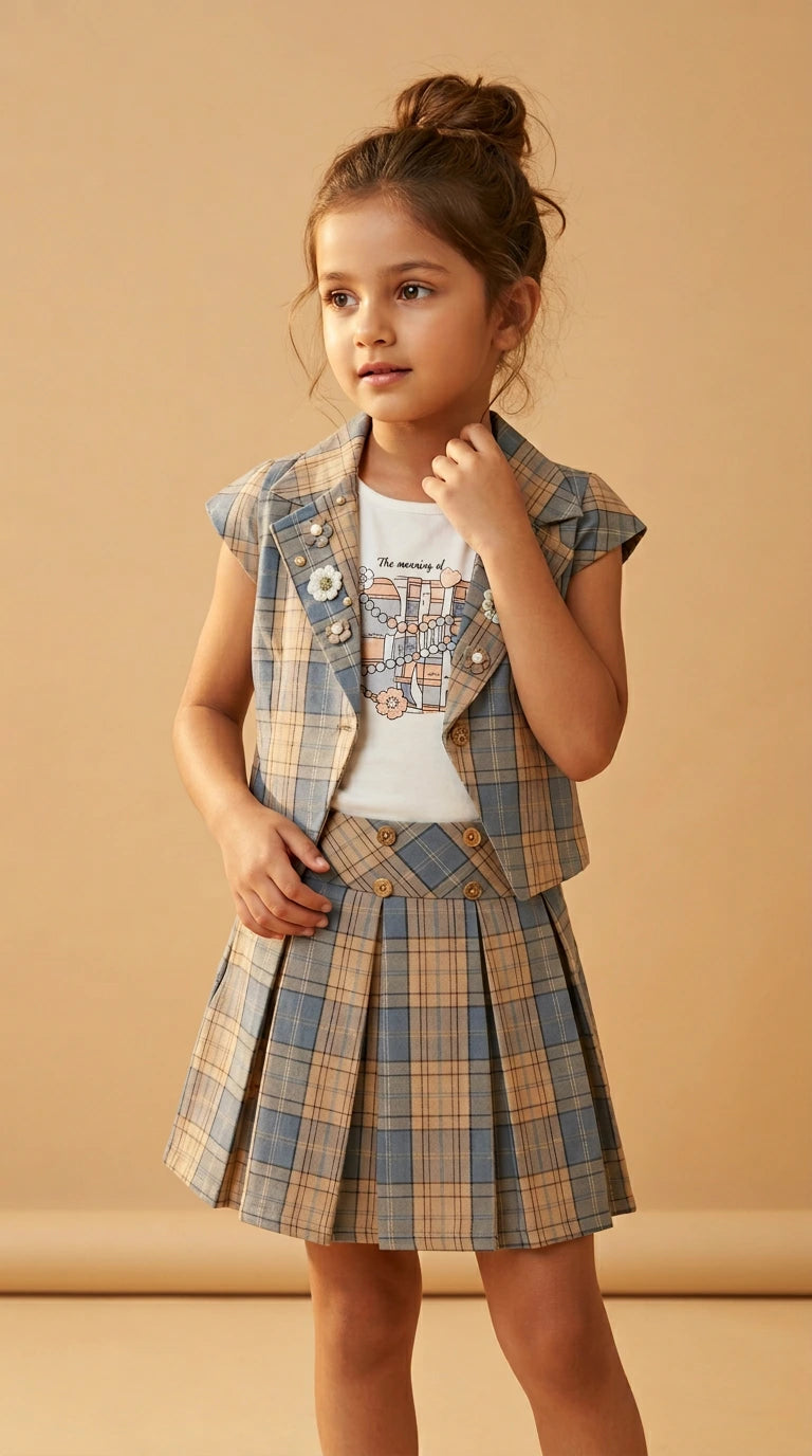 ETHNIA Vintage Check Co-ord Set