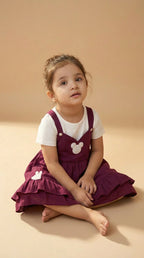 ETHNIA Wine Bunny Pinafore Set