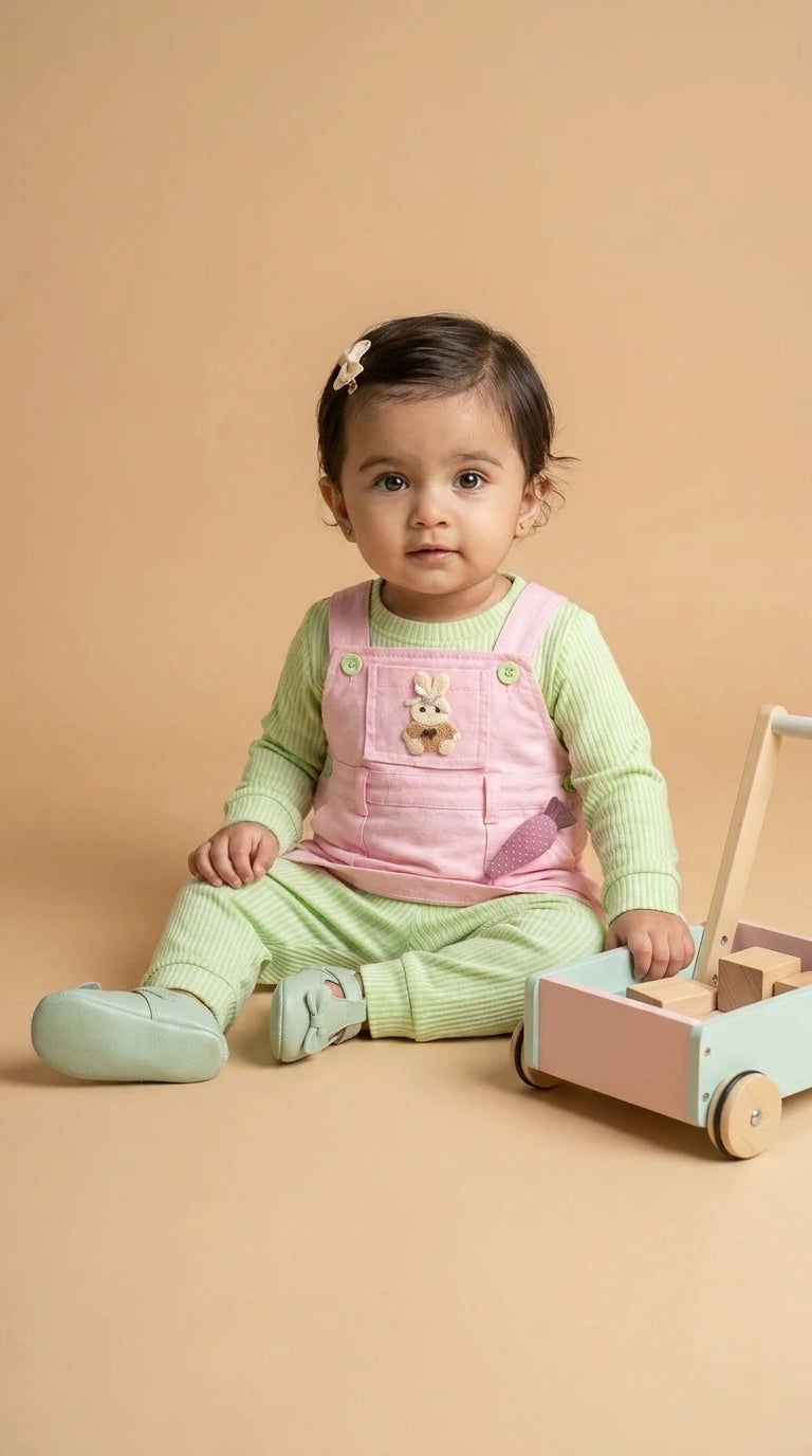 ETHNIA Bunny Dungaree Set