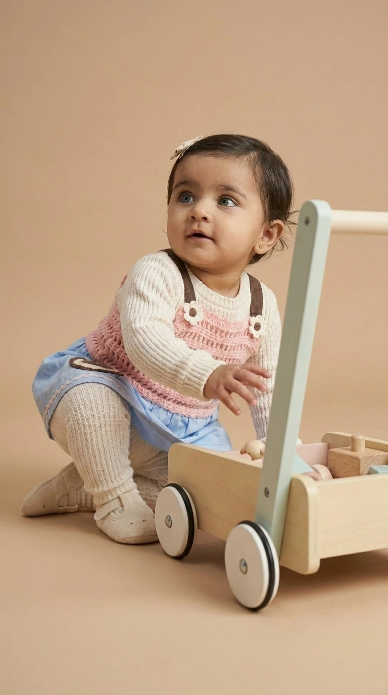 ETHNIA Pastel Knit Dungaree Set