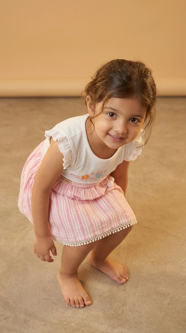 ETHNIA Candy Stripe Layered Dress