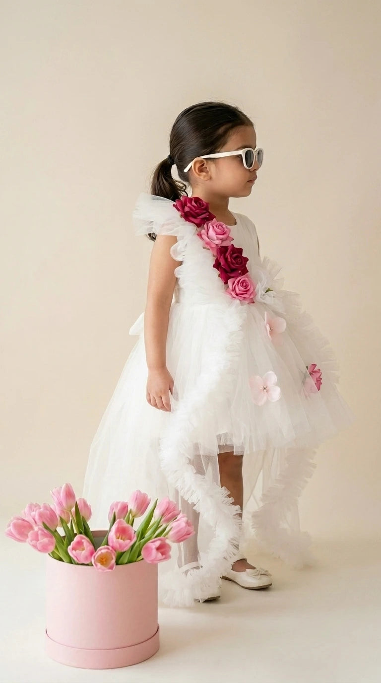 Ivory Floral Garden Dress