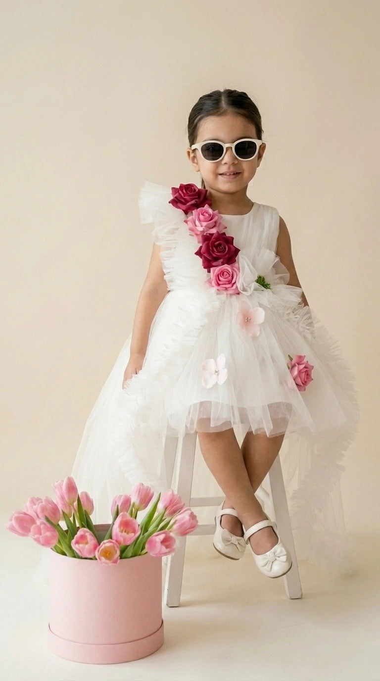 Ivory Floral Garden Dress