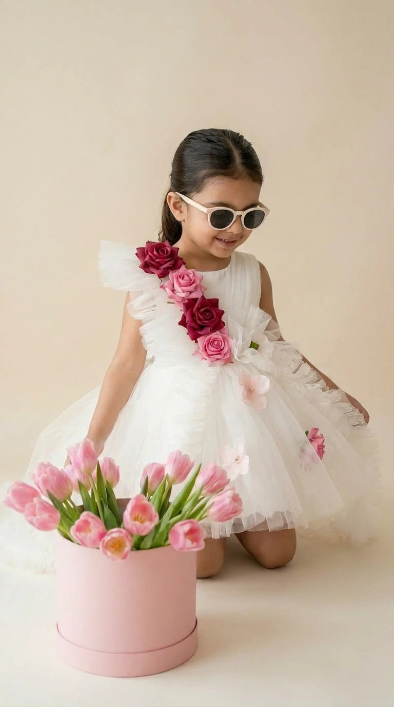 Ivory Floral Garden Dress