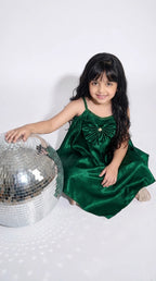 Emerald Satin Statement Dress