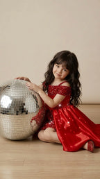 Ruby Red Glam Party Dress