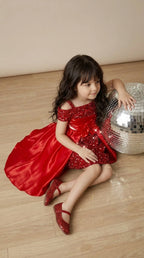 Ruby Red Glam Party Dress