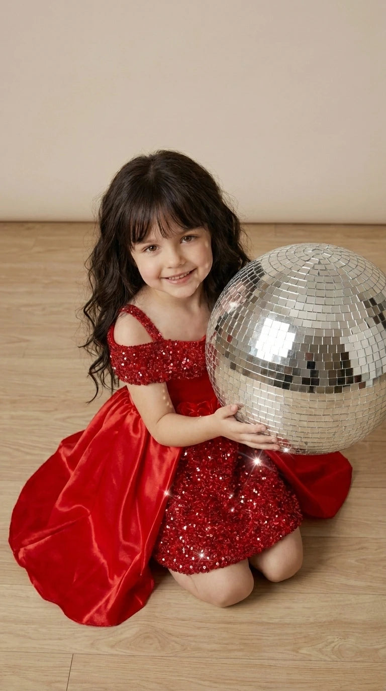 Ruby Red Glam Party Dress
