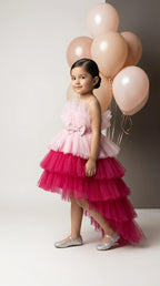 Ombre Pink Layered Party Dress