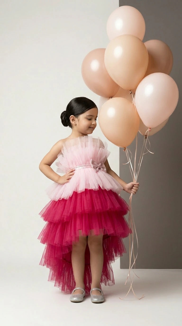 Rosette Dream Cascade Party Dress