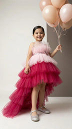 Ombre Pink Layered Party Dress