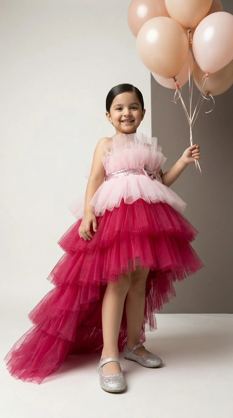 Rosette Dream Cascade Party Dress