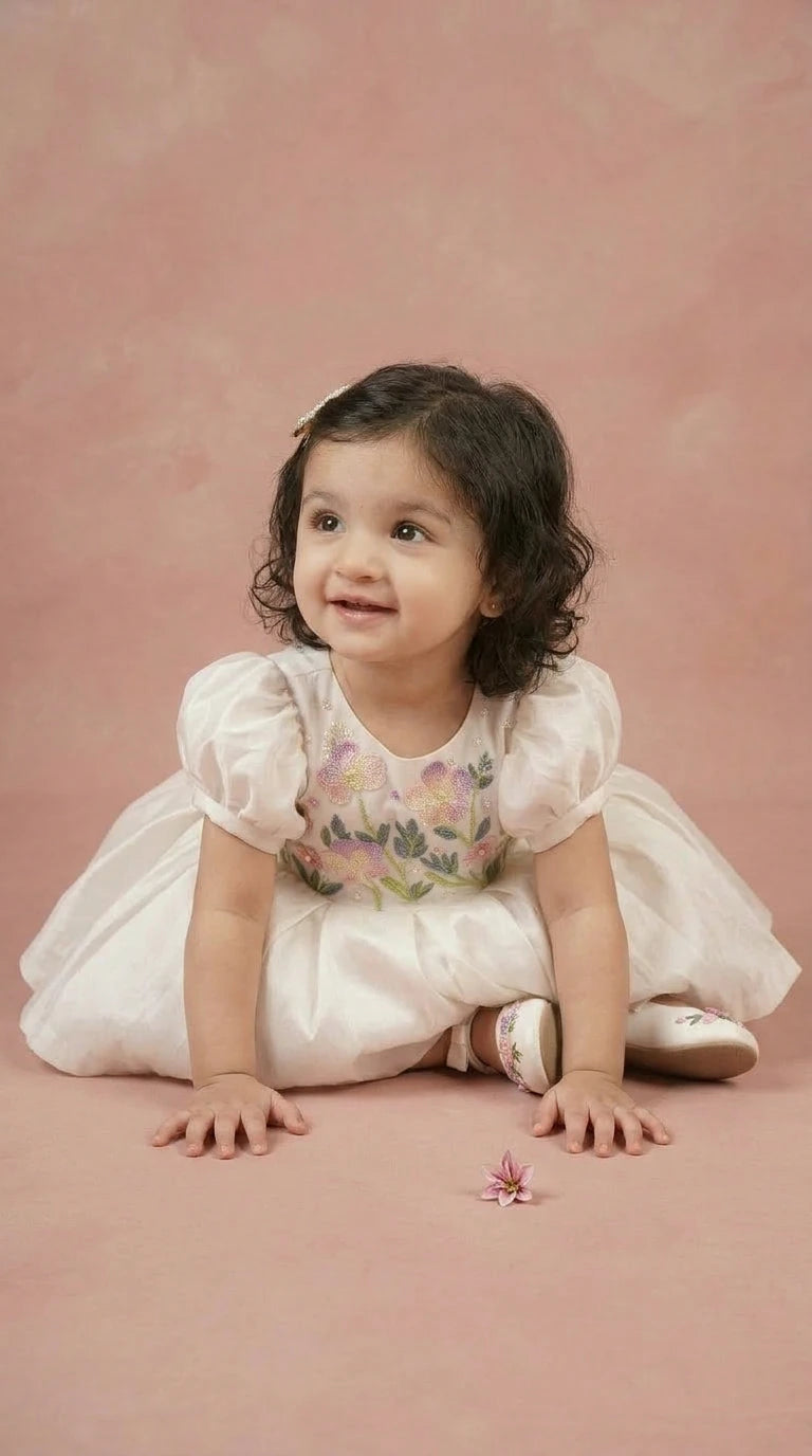 Baby Ivory Floral Dress