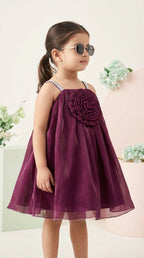 Wine Bloom Party Dress