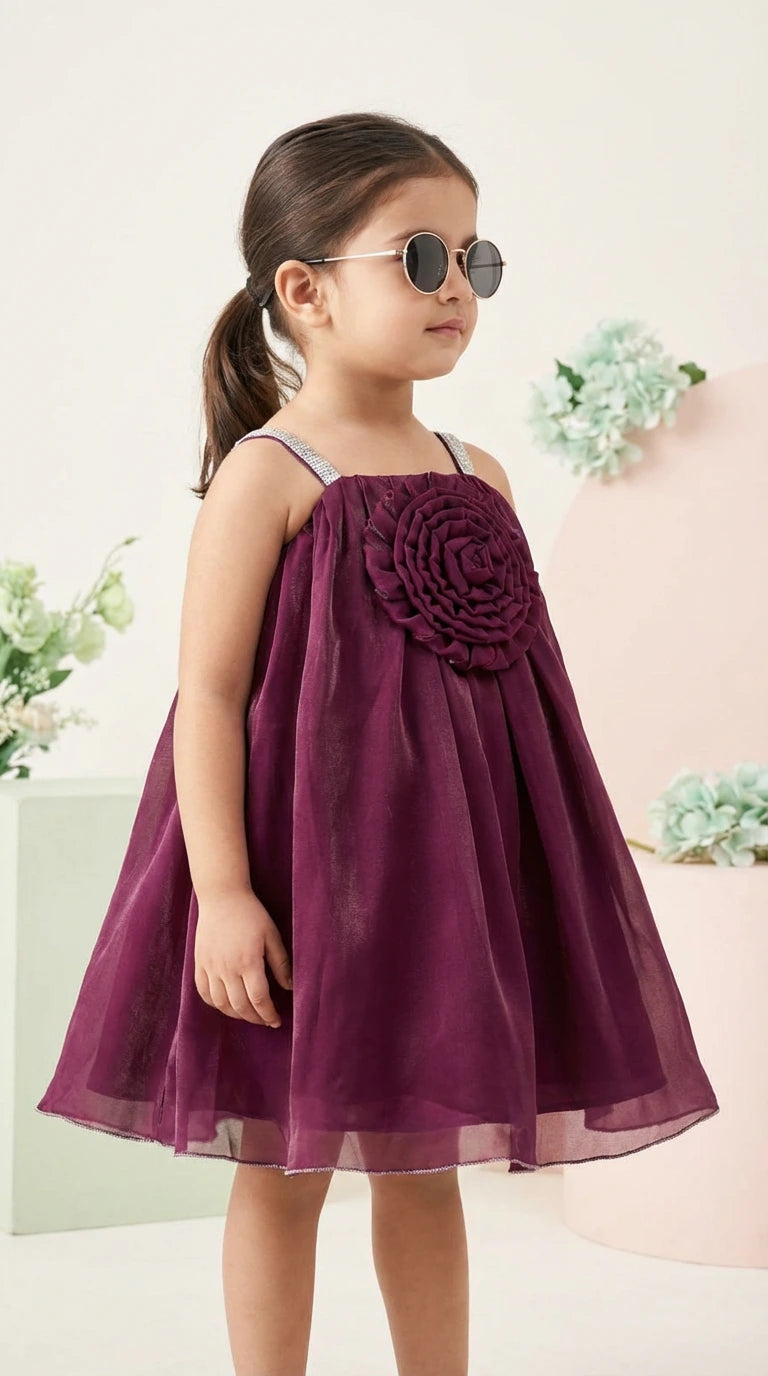 Wine Bloom Party Dress