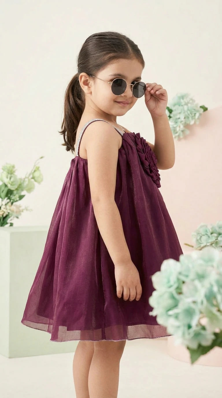 Wine Bloom Party Dress