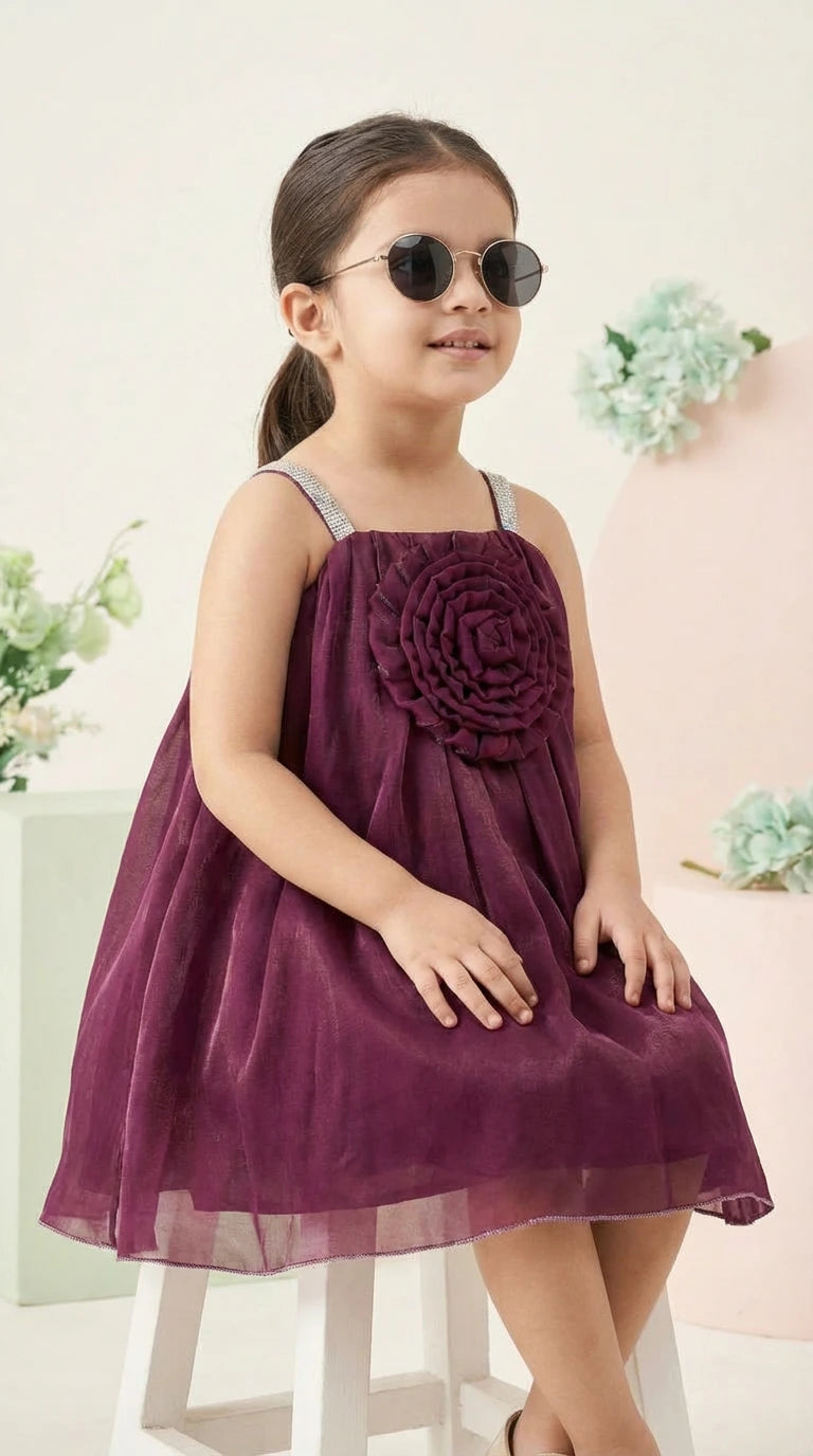 Wine Bloom Party Dress