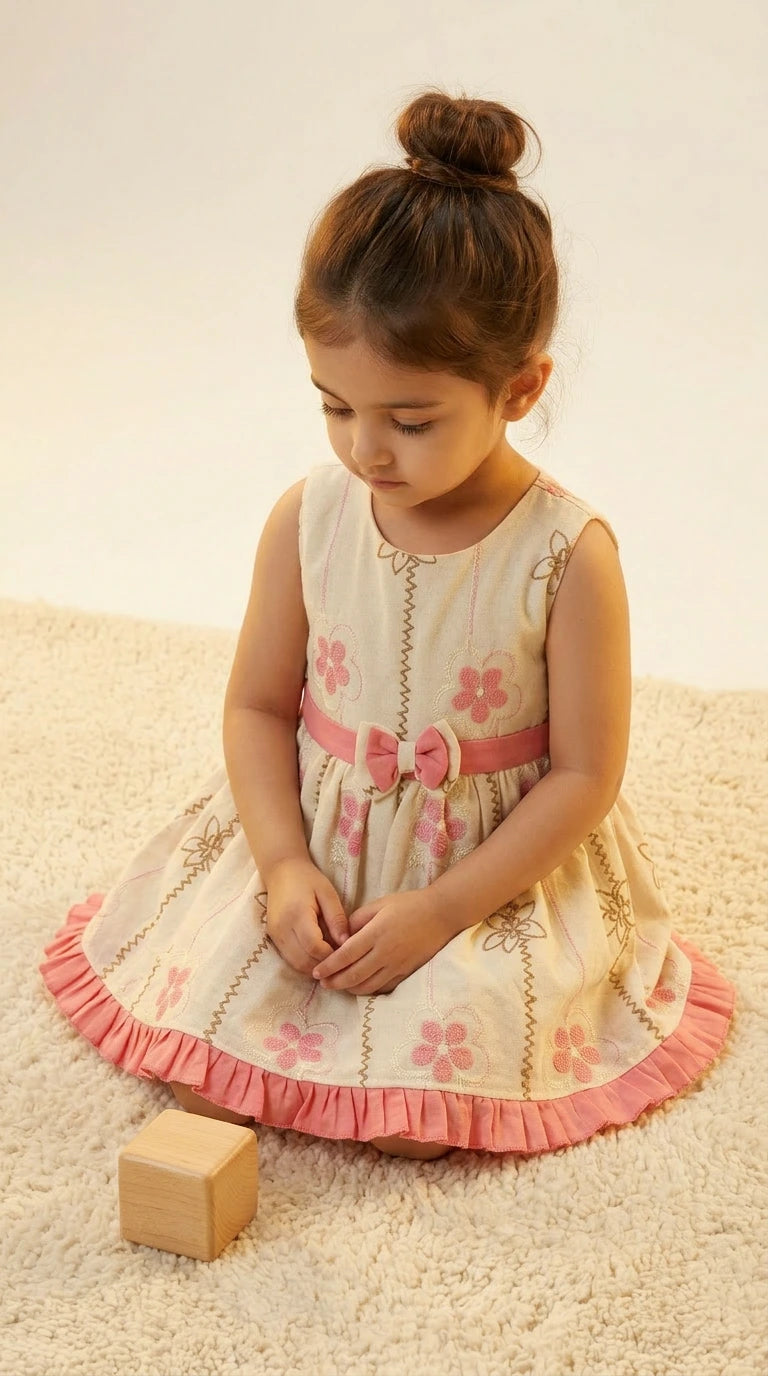Cream Floral Charm Dress