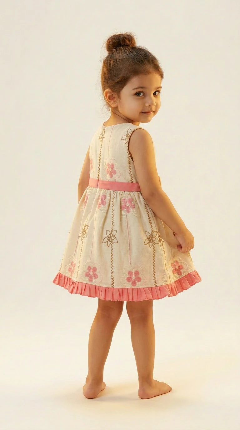 Cream Floral Charm Dress