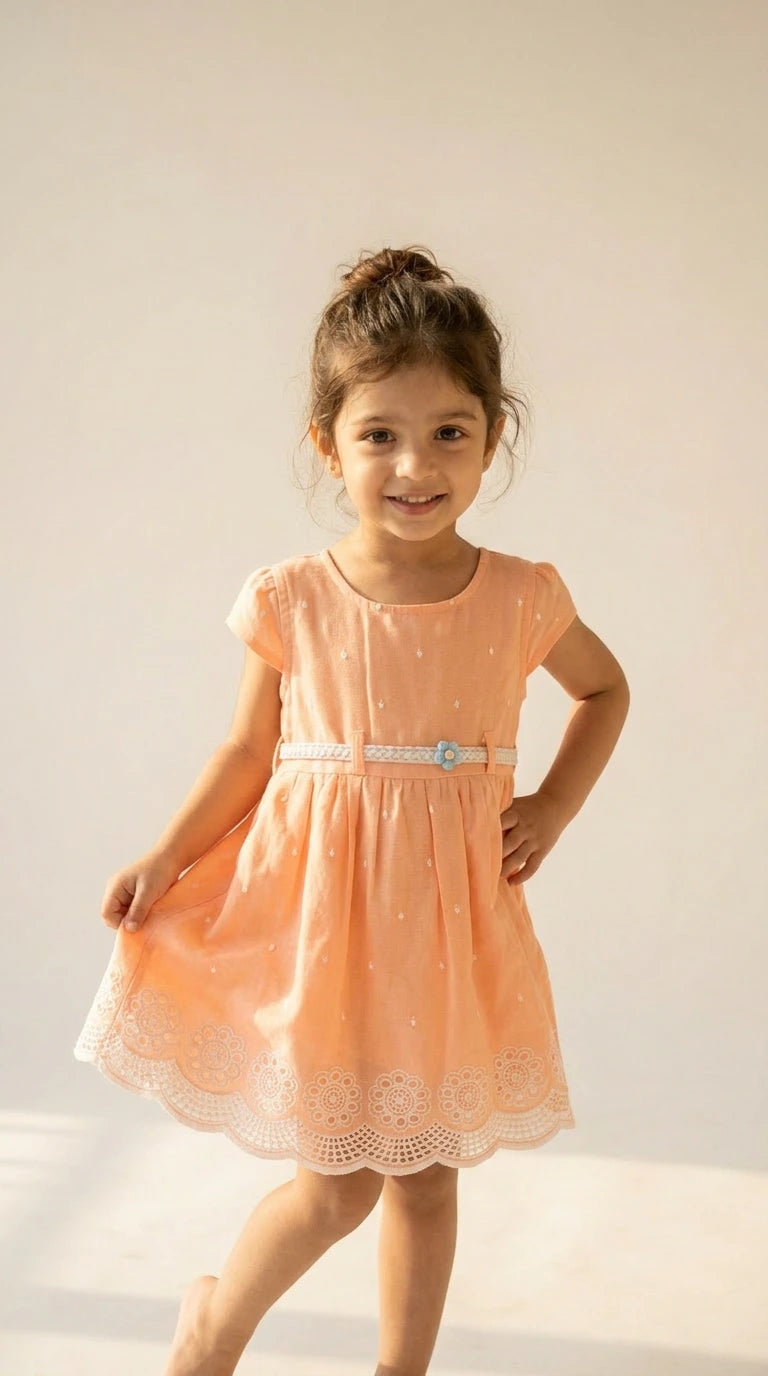 Peach Lace Everyday Dress
