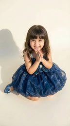 Sapphire Sparkle Bow Dress