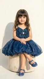 Sapphire Sparkle Bow Dress