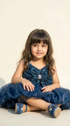 Sapphire Sparkle Bow Dress