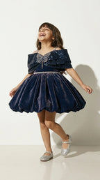 Royal Butterfly Bow Bubble Dress – Plum