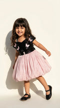Butterfly Charm Bubble Dress – Blush Pink
