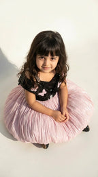 Butterfly Charm Bubble Dress – Blush Pink