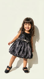 Classic Glam Bow Party Dress – Black
